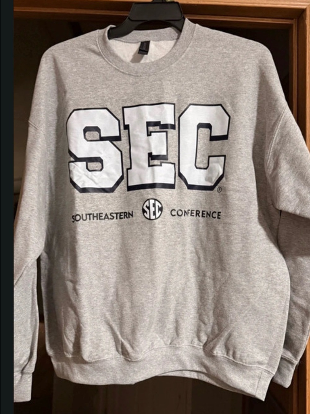 Gildan Gray SEC Sweatshirt with White & Black Lettering